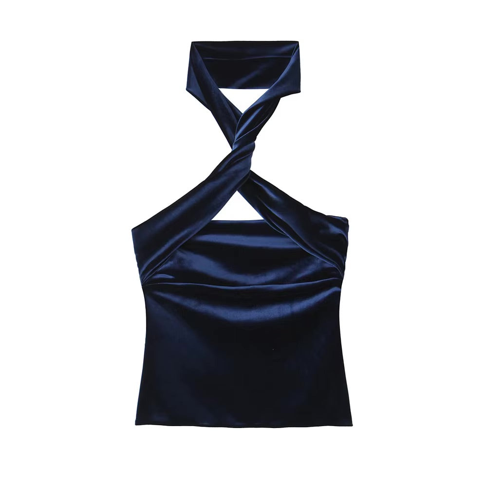 Velvet Halter Tank