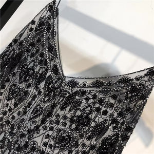 Beaded Mesh Top