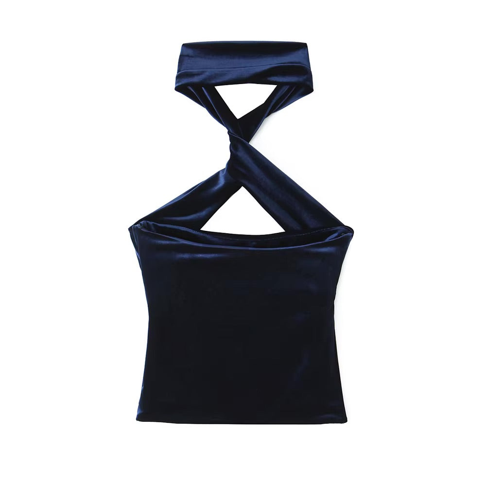 Velvet Halter Tank