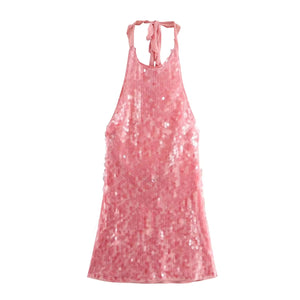 Sequin Halter Dress