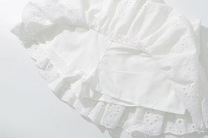 White Embroidered Mini Skirt