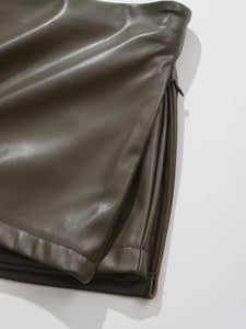 Faux Leather Mini Skirt