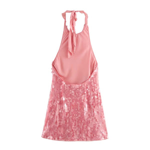 Sequin Halter Dress