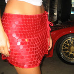 Load image into Gallery viewer, Sequin Tie Up Mini Skirt
