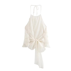 Ruffled Halter Tank