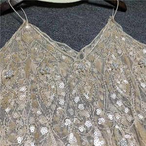 Beaded Mesh Top