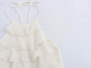 Ruffled Halter Tank