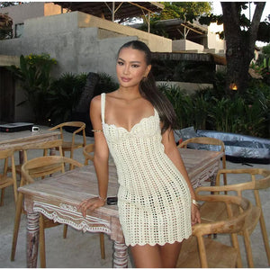 Pearl Beaded Knit Dress